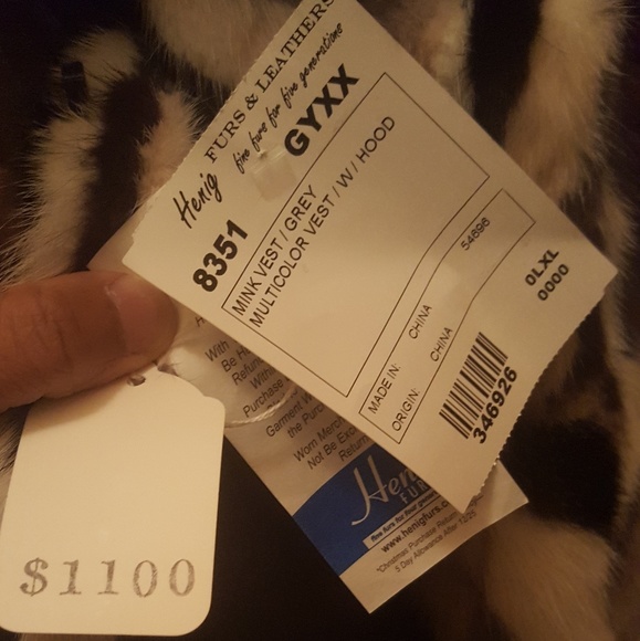 Henig Mink Vest with Hood - Picture 4 of 8